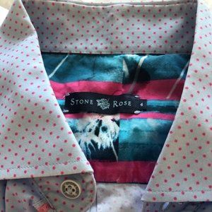 Stone Rose Short Sleeve Button Down Shirt